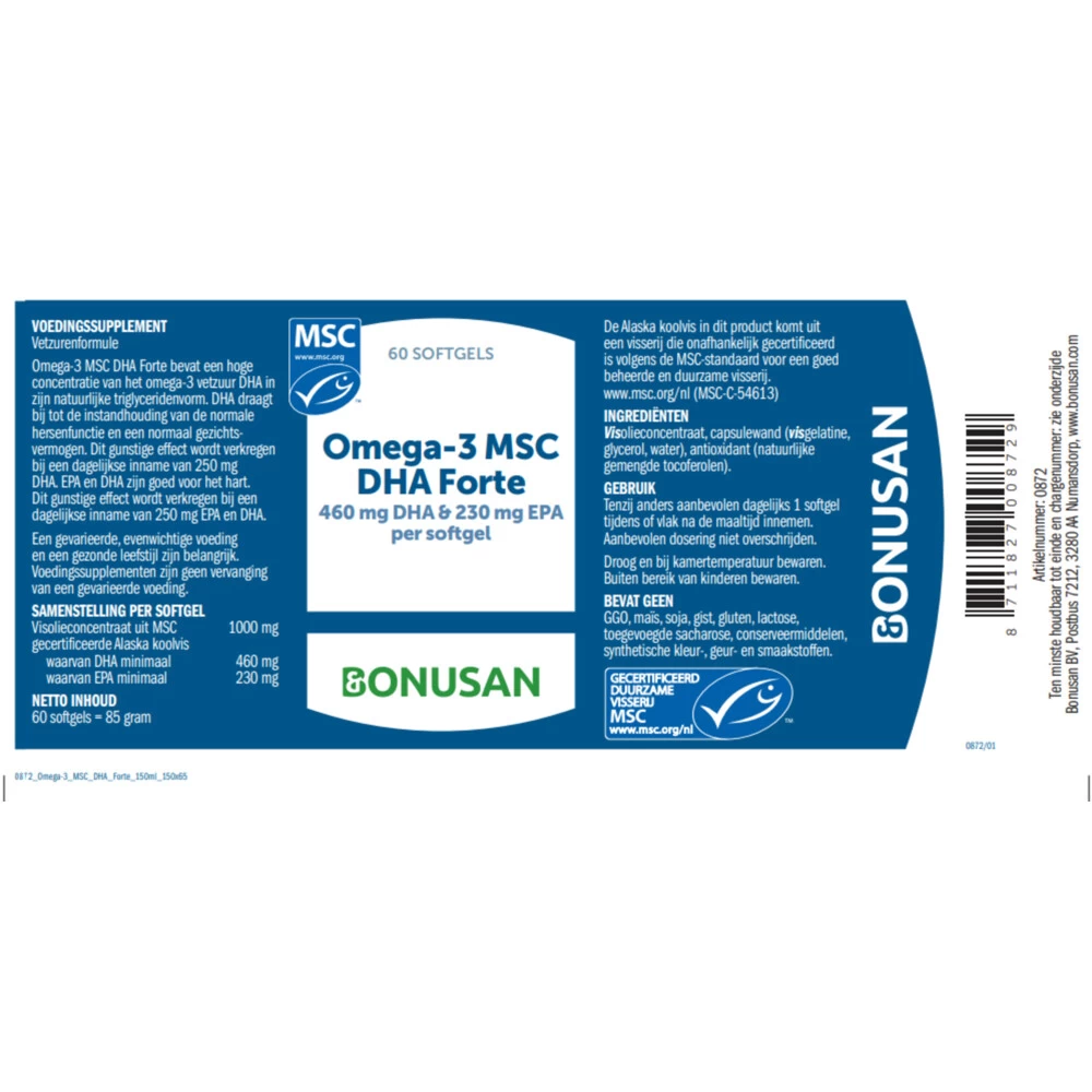 Bonusan Omega 3 MSC DHA Forte - Afbeelding 3