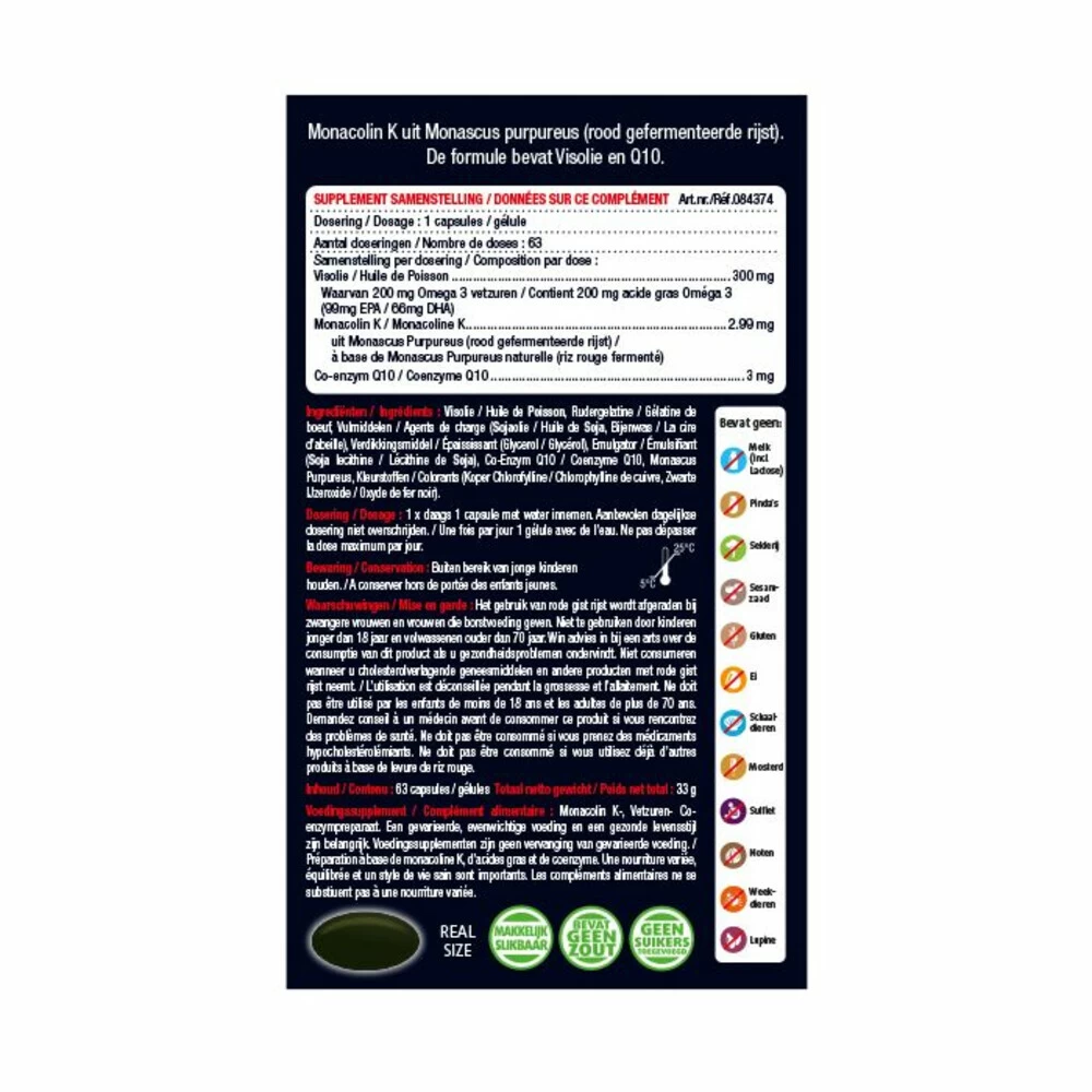 2x Lucovitaal Rode Gist Rijst Met Visolie En Q10 - Afbeelding 2