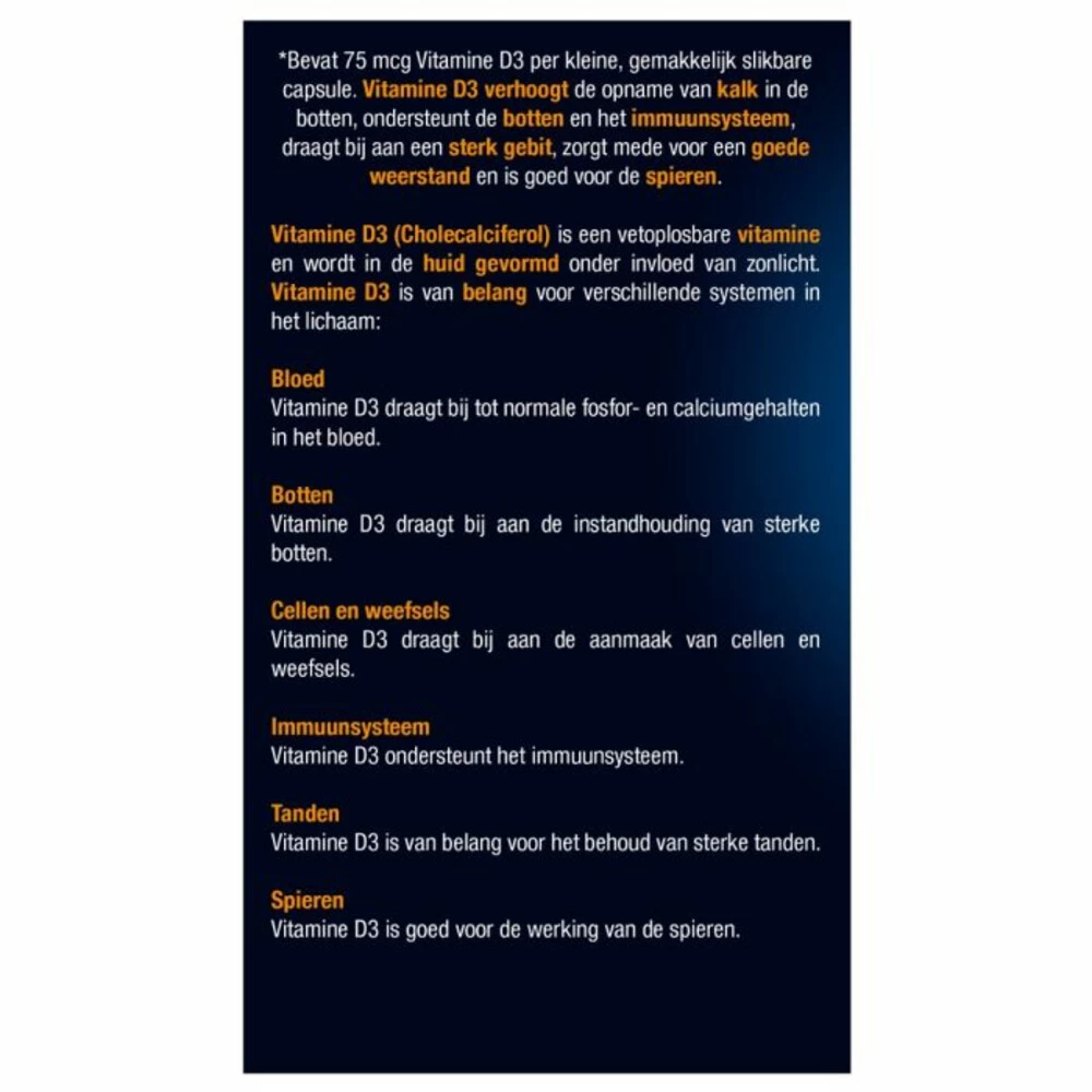 3x Lucovitaal Vitamine D3 D3 75mcg (3000IE) Forte - Afbeelding 4