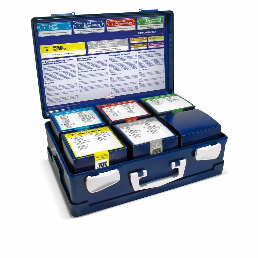 3x HeltiQ BHV Verbanddoos Modulair Blauw - Afbeelding 2