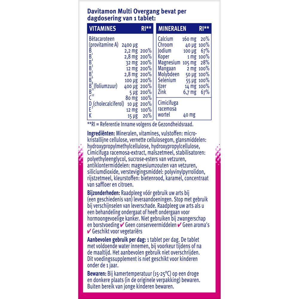 Davitamon Compleet Vrouw Overgang Multivitamine - Afbeelding 2