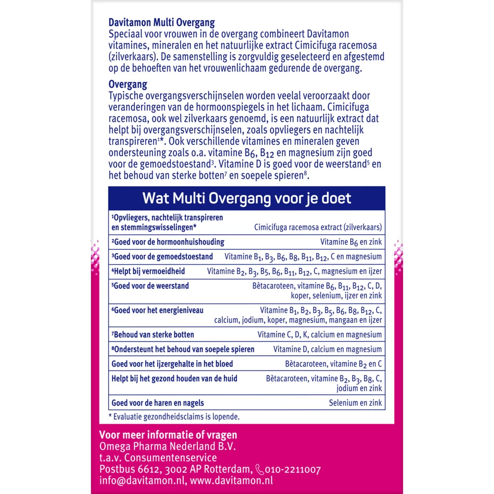 Davitamon Compleet Vrouw Overgang Multivitamine - Afbeelding 3