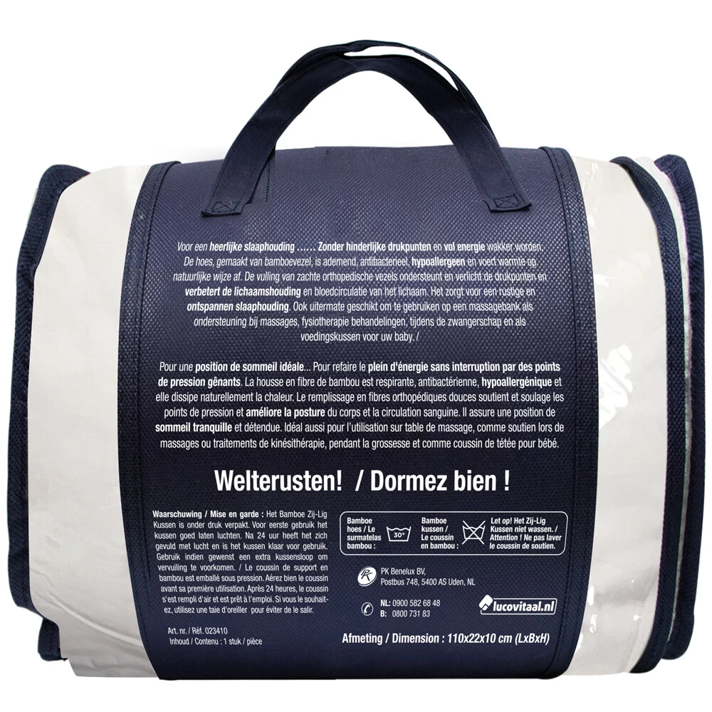 Lucovitaal Bamboe Zijligkussen - Afbeelding 4